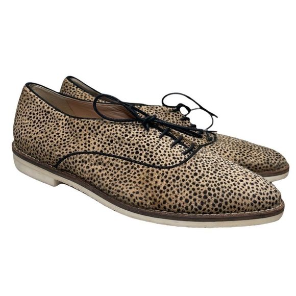 J Crew Calf Hair Oxford Lace Up Shoes NEW